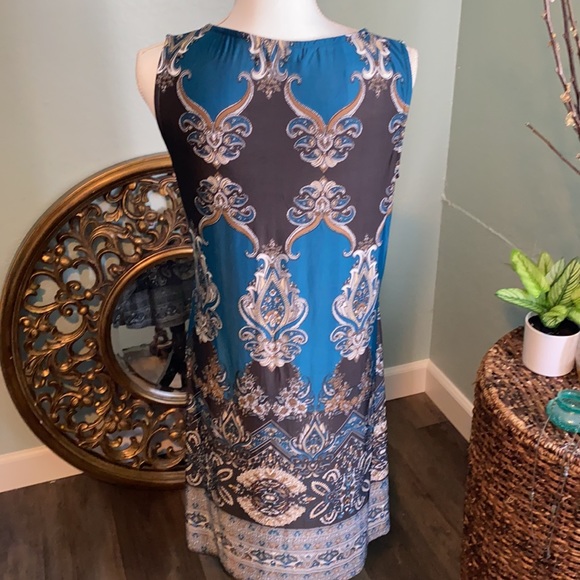 3/$20 Reborn teal & black slinky sheath dress NNW - Picture 6 of 10